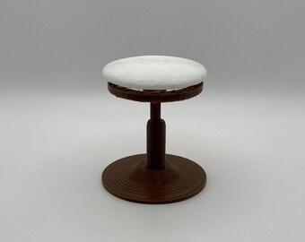 Modern Round Pedestal Stool – Dollhouse 1:12 Miniature Furniture