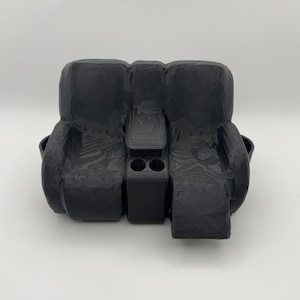 Miniature 1:12 Scale Double Recliner Sofa – 3D Printed Couch with Cupholders | Modern Dollhouse or Toy Display Furniture - V7