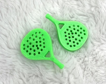 Juego de mini palas de pádel (paquete de 2) / Decoración deportiva para casa de muñecas a escala 1:12