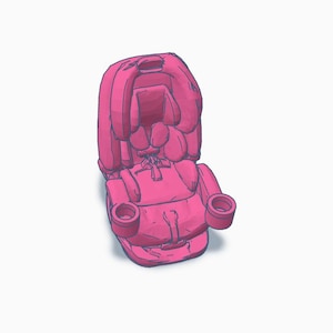 Model 3D fotelika samochodowego dla malucha – STL, FBX, OBJ | Pobieranie cyfrowe