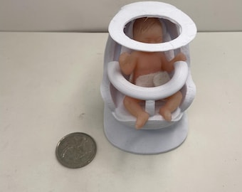 1:12 Futuristic Baby Chair | Dollhouse Nursery Pod Seat | Fits Zuru Mini Baby | Modern 3D Printed Furniture