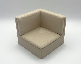 Miniature Modular Square Chair  - 1:12 Scale Dollhouse Furniture - V2