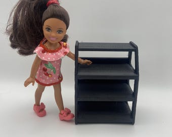 1:12 Wooden Bookcase Replica – Dollhouse Miniature Shelf Furniture – Collectible 3D Printed Storage Piece