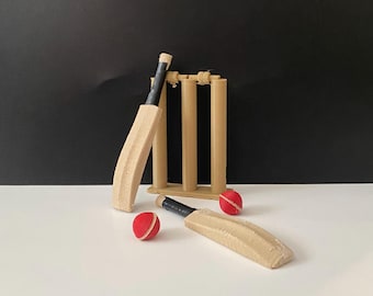 Mini Cricket Game Set - Kids Sports Toy | Wooden Cricket Bat, Ball & Stumps | Fun Backyard Play Set, Gift for Kids and Cricket Lovers
