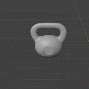 May include: A gray metal kettlebell weight with a round base and a handle.