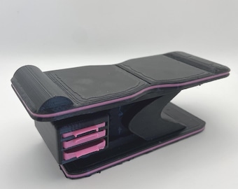Cama de spa rosa con cajones a escala 1:12 / Muebles modernos para casa de muñecas / Miniatura única / Colores personalizados disponibles / Impresión 3D
