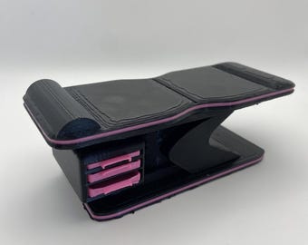 1:12 Pink Spa Bed with Drawers | Modern Dollhouse Furniture | One-of-One Miniature | Custom Colors Available | 3D Printed