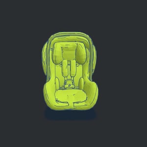3D ベビーカーシート STL および OBJ ファイル – ミニチュア、ジオラマ、おもちゃのアクセサリー DIY 3D 印刷プロジェクト用の高品質印刷可能モデル