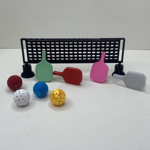 Unleash Your Pickleball Passion with 3D Printed Mini Paddles, Net and Ball!