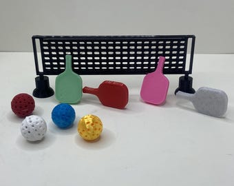 Unleash Your Pickleball Passion with 3D Printed Mini Paddles, Net and Ball!