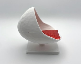 1:12 Scale Egg Chair – Realistic 3D Printed Dollhouse Furniture – Miniature Lounge Seating - V1
