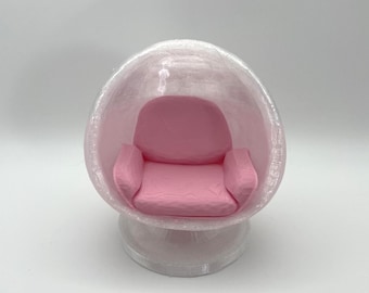 Silla huevo a escala 1:12 – Muebles realistas para casa de muñecas impresos en 3D – Asientos de salón en miniatura - V1