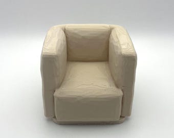 Miniature Modular Square Chair  - 1:12 Scale Dollhouse Furniture - V1