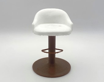 Modern Bar Stool with Backrest – Dollhouse 1:12 Miniature Furniture