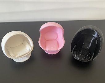Mini Egg Chair Collection – 1:12 Scale | 3 Unique Styles | Singles, Duos, or Full Set
