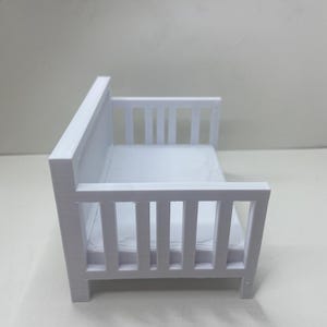 Miniature Dollhouse Baby Crib – 1:12 Scale Nursery Furniture - V3