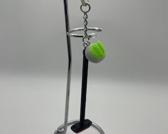 Curling Game Keychain – Miniature Broom & Stone Sports Keychain