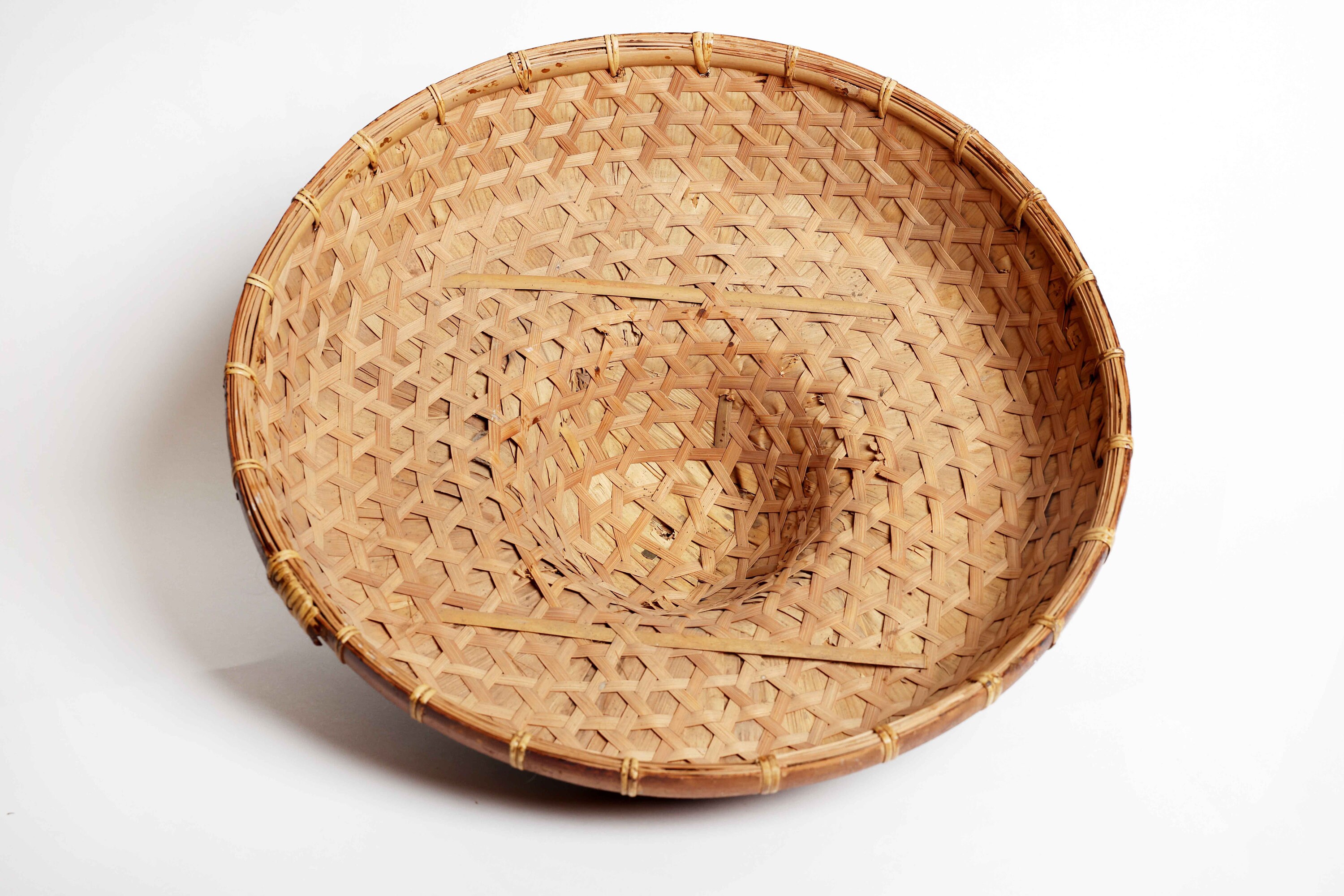 Vintage Bamboo Farmer Hat: Southeast Asian Wall Decor (15 display picture 2