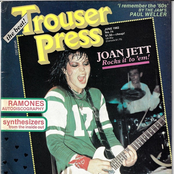 JOAN JETT - The Ramones - John Hiatt -  Trouser Press Magazine 1982