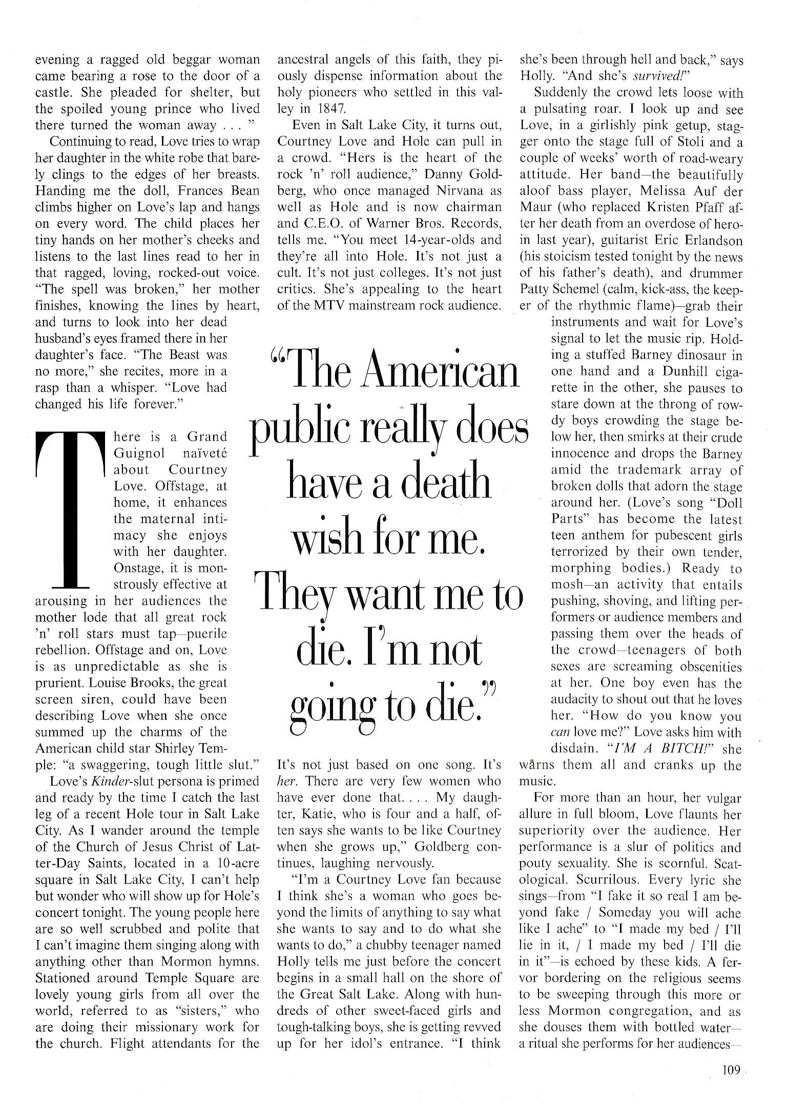 COURTNEY LOVE Kurt Cobain Vanity Fair Magazine 1995 Etsy