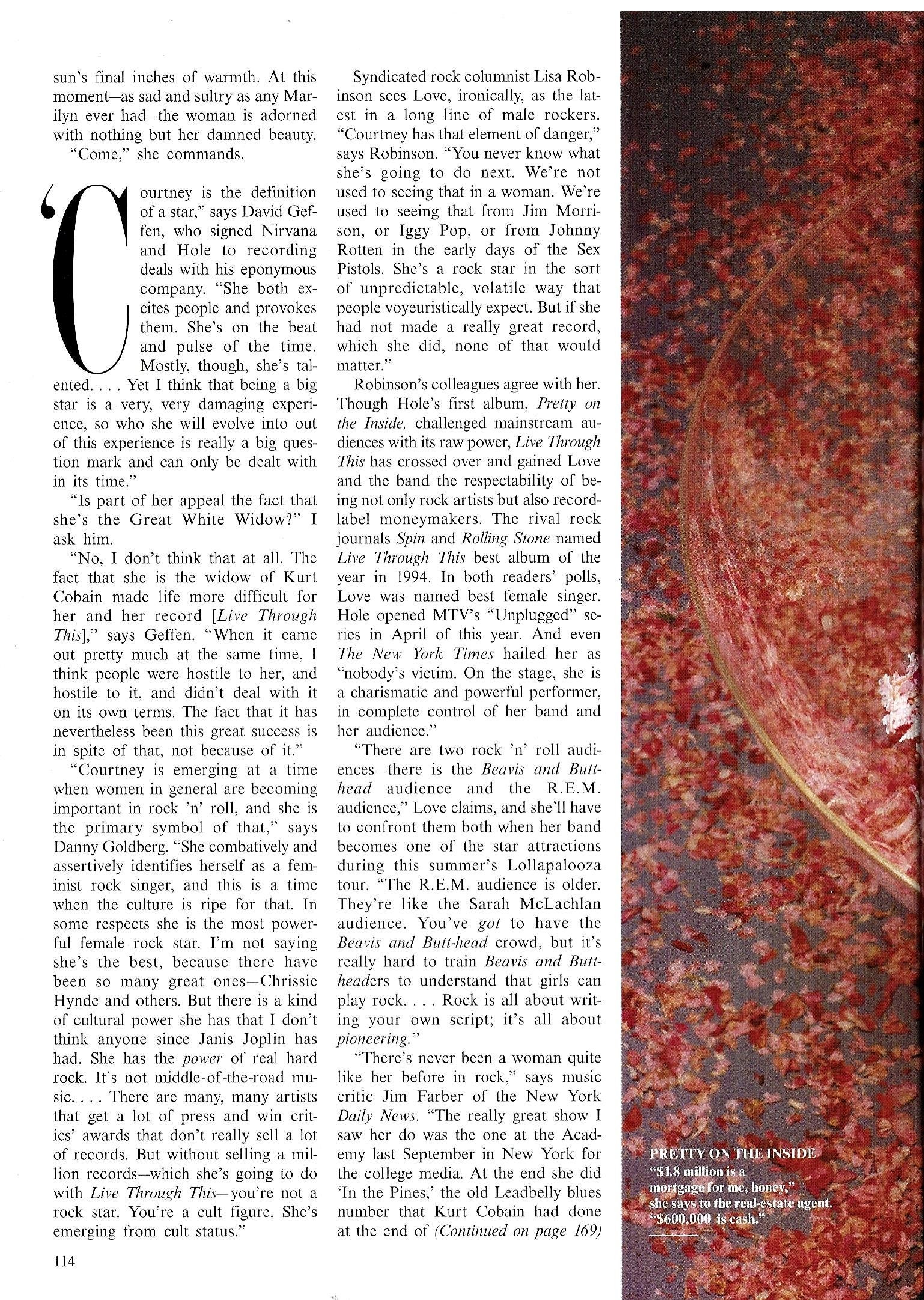 COURTNEY LOVE Kurt Cobain Vanity Fair Magazine 1995 Etsy