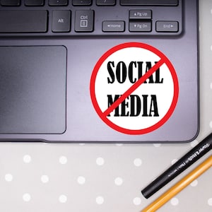 Social Media Sticker (Anti)/ Antisocial Sticker/ Waterproof Die-Cut Sticker/ Laptop Sticker