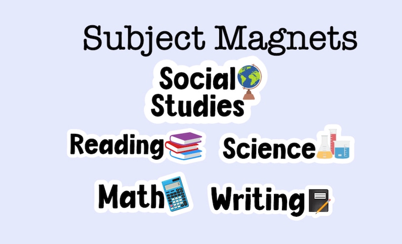 Math Subject Label Magnets Classroom Subject Magnets, Daily Schedule Magnets - Etsy