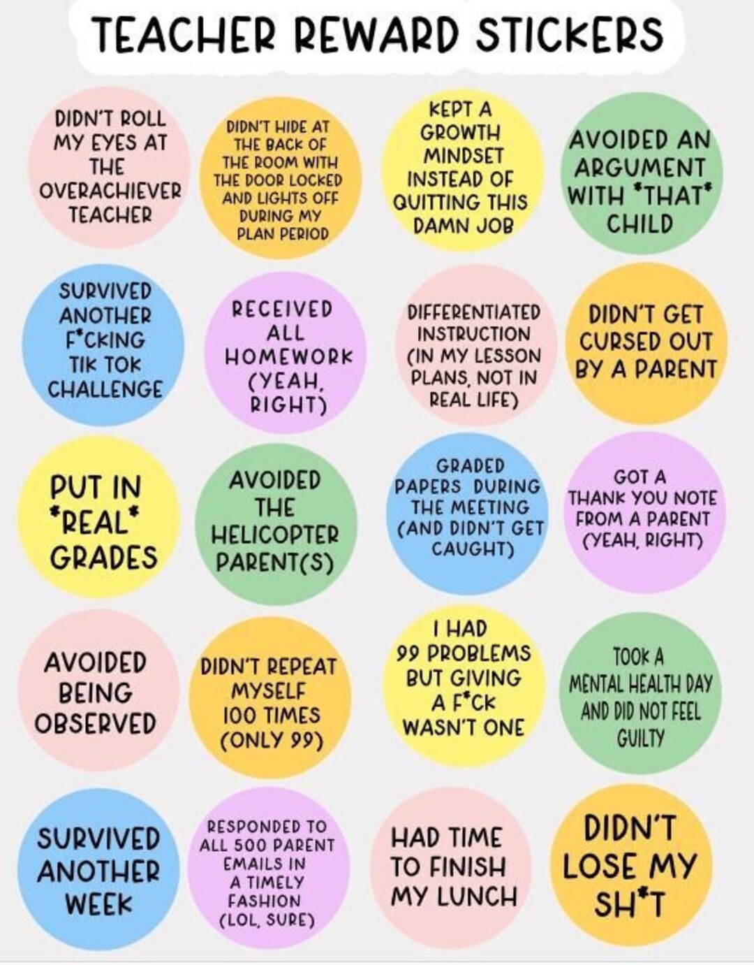 Teacher Reward Stickers, Funny Teacher Stickers, Teacher Gift, Educator