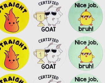 Motivational Student Reward Stickers: Gen Z & Alpha