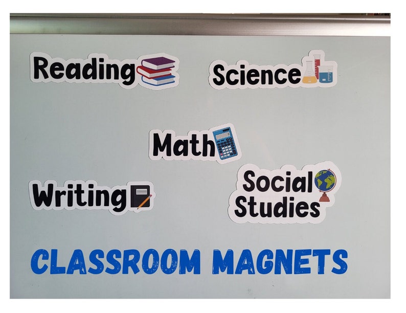 Math Subject Label Magnets Classroom Subject Magnets, Daily Schedule Magnets - Etsy