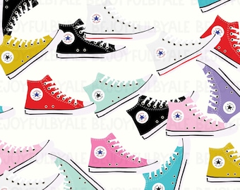 Sneakers Shoes PNG Illustrations  -  All colours Converse Clipart - Chuck Taylor Shoes Clipart- Fashion Clipart- 9 PNG Files
