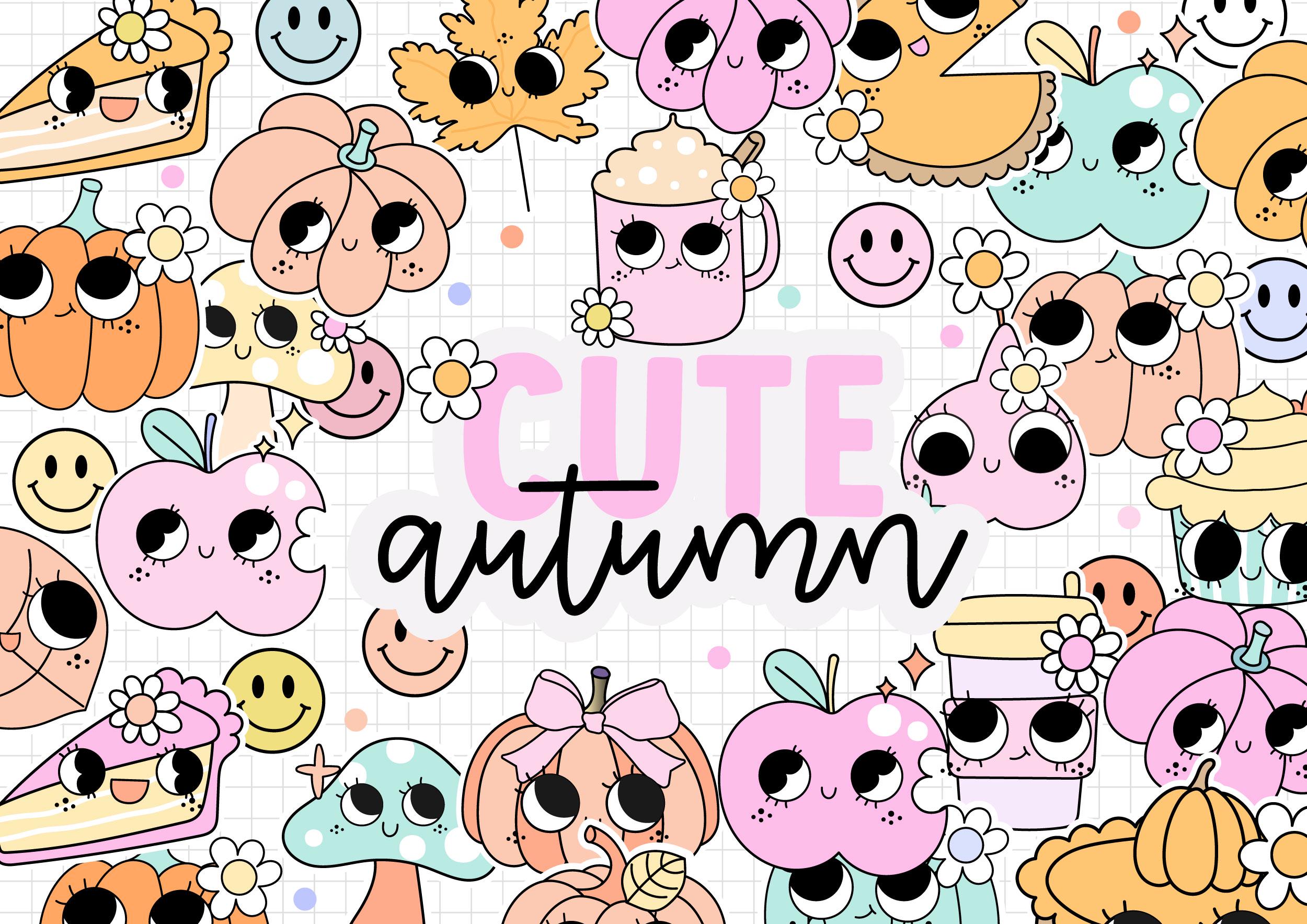 Cute Autumn Clipart - Cute Pastel Pumpkins - Cute Fall Clipart - Pastel Fall Clipart - PNG High Resolution