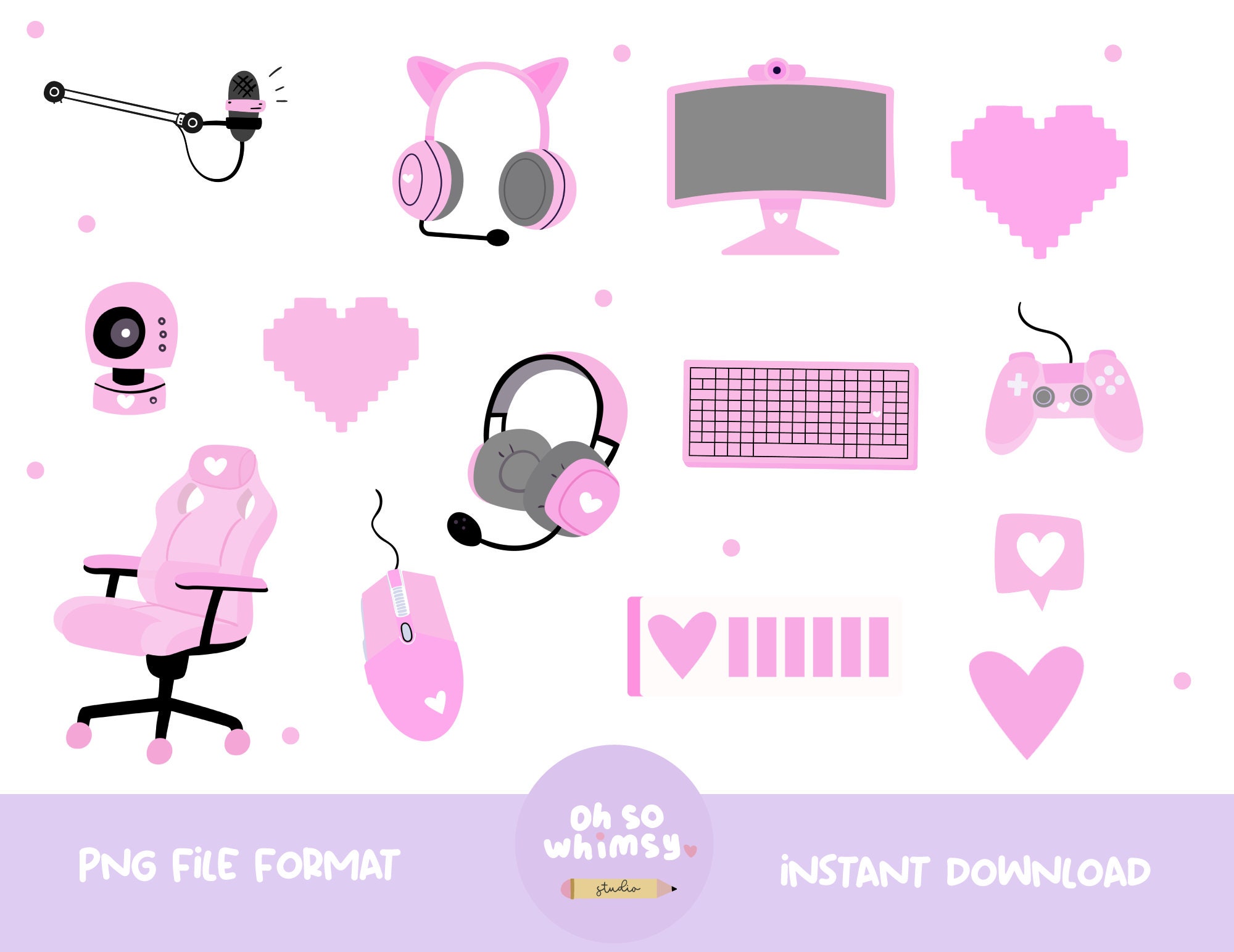 Gamer Girl Clipart | Streamer Girl Clipart | Video Games Clipart ...