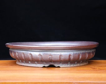 Unbranded Ceramic Bisque Japanese Bonsai Pot - Natural Rock Style 9x6x3.5 In