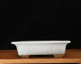 Rectangular glazed bonsai pot (10 1/2" x 7 1/4" x 3")