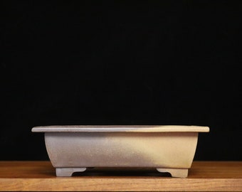 Rectangular unglazed bonsai pot (10 1/2" x 7 1/2" x 3")