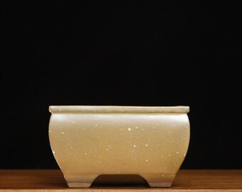 Rectangular glazed bonsai pot (7 1/2" x 5 1/2" x 4 1/4")