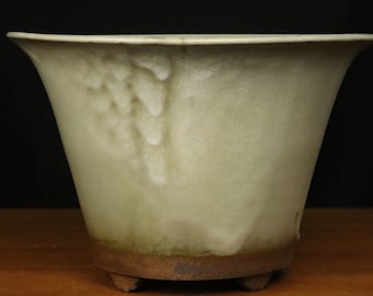 Round cascade glazed bonsai pot ( 11 1/2")