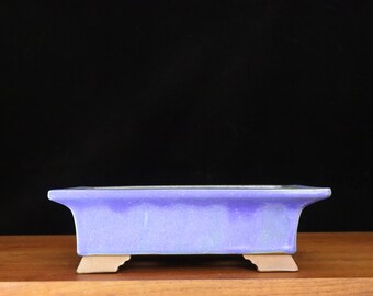 Rectangular glazed bonsai pot (10 1/2" x 7 1/4" x 3")