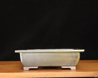 Rectangular glazed bonsai pot (10 1/2" x 7 1/4" x 3")