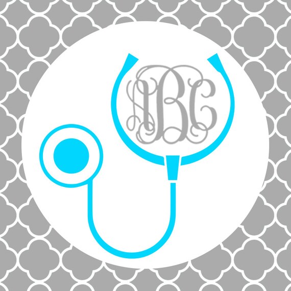 Stethoscope Monogram Frame SVG PNG DXF Files for the | Etsy