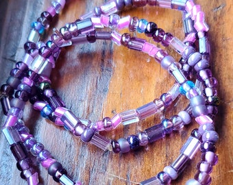 Purple Glass Seed Bracelets