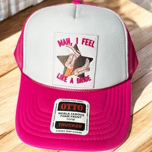 Cappello da sposa, cappello da addio al nubilato, uomo mi sento come una sposa, addio al nubilato occidentale, cappello da sposa da cowgirl, cappello da camionista per sposa