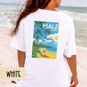 Maui Hawaii Beach Shirt, Comfort Colors Hawaii Travel Tee, Retro Pop Art Maui Vacation Shirt, Hawaii Souvenir Coastal Graphic T-Shirt