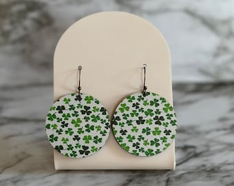St Patricks Day-örhängen: Shamrock-hänge, gröna irländska smycken