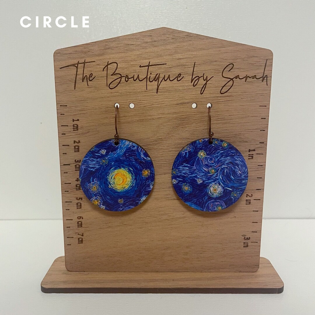 Starry Night Earrings, Van Gogh, Fine Art Earrings, Artist Jewelry