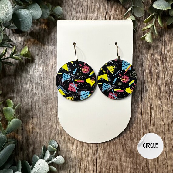 Paire De Boucles D'oreilles Fantaisie Vintage Rétro - Bijou Ancien Original - Occasion (France)