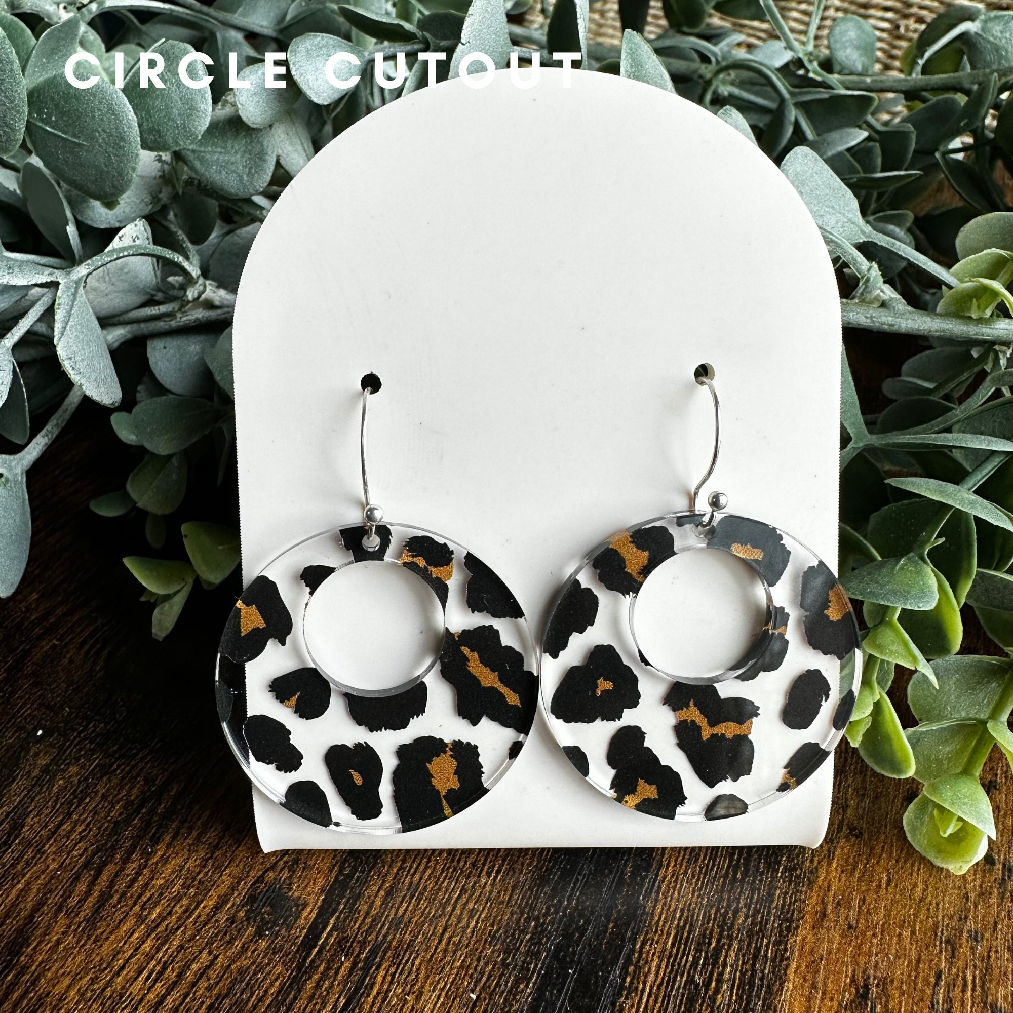 Leopard Print Earrings, Acrylic Earrings, Animal Print Dangle
