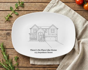 Gepersonaliseerde thuisschaal, aangepaste lijntekeningenplaat van foto, nieuw huiscadeau, housewarmingcadeau, slotcadeau makelaar, adresbord familie