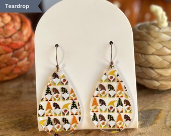 Gnomes Earrings, Fall Gnomes, Halloween Earrings, Thanksgiving Jewelry, Autumn Vibes, Gift for Her, Dangle Earrings, Fall Vibes, Cozy Fall